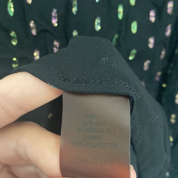 Chelsea and Walker Iman Metallic Silk Blouse Top - Picture 14 of 14